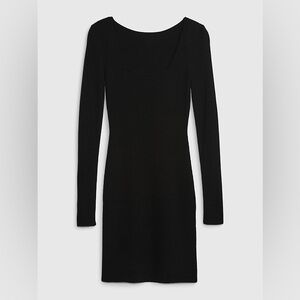 Gap Black Rib Mini Sweater Dress (Size Small)